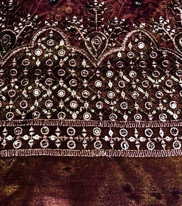 Embroidered organza fabric